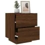 Nightstand with LED lights made of engineered oak wood in brown. by , Nightstands - Ref: Foro24-836747, Price: 62,02 €, Disco...