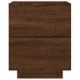 Nightstand with LED lights made of engineered oak wood in brown. by , Nightstands - Ref: Foro24-836747, Price: 64,08 €, Disco...