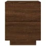 Nightstand with LED lights made of engineered oak wood in brown. by , Nightstands - Ref: Foro24-836747, Price: 62,02 €, Disco...