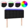 Black fabric headboard with LED 100x5x78/88 cm by , Headboards and footboards - Ref: Foro24-3122038, Price: 41,79 €, Discount: %