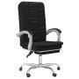 Silla de oficina reclinable cuero sintético negro