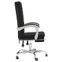 Silla de oficina reclinable cuero sintético negro