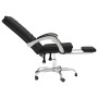 Silla de oficina reclinable cuero sintético negro