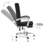 Silla de oficina reclinable cuero sintético negro