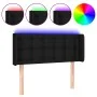 Black fabric headboard with LED 103x16x78/88 cm by , Headboards and footboards - Ref: Foro24-3123662, Price: 48,88 €, Discoun...