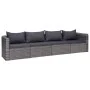 4-piece garden sofa set and gray synthetic rattan cushions by vidaXL, Outdoor sofas - Ref: Foro24-44164, Price: 306,87 €, Dis...