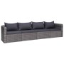 4-teiliges Gartensofa-Set und graue synthetische Rattankissen von vidaXL, Outdoor-Sofas - Ref: Foro24-44164, Preis: 346,75 €,...