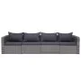 4-piece garden sofa set and gray synthetic rattan cushions by vidaXL, Outdoor sofas - Ref: Foro24-44164, Price: 306,87 €, Dis...
