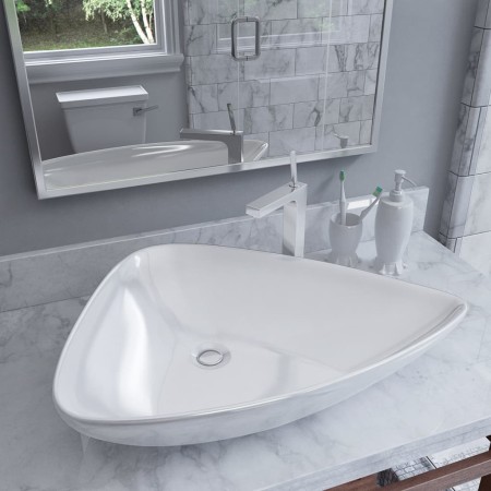 White triangular ceramic sink 645x455x115 mm by vidaXL, Sinks - Ref: Foro24-142997, Price: 63,10 €, Discount: %