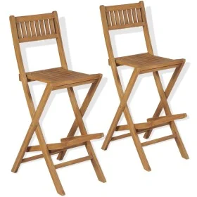 Folding garden bar stools 2 pcs solid teak wood by vidaXL, Garden chairs - Ref: Foro24-43806, Price: 202,06 €, Discount: %