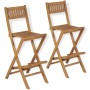 Klappbare Garten-Barhocker, 2 Stück, massives Teakholz von vidaXL, Gartenstühle - Ref: Foro24-43806, Preis: 205,51 €, Rabatt: %