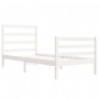 Estructura de cama sin colchón madera maciza blanca 75x190 cm