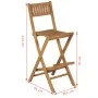 Folding garden bar stools 2 pcs solid teak wood by vidaXL, Garden chairs - Ref: Foro24-43806, Price: 200,76 €, Discount: %