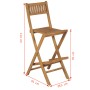 Klappbare Garten-Barhocker, 2 Stück, massives Teakholz von vidaXL, Gartenstühle - Ref: Foro24-43806, Preis: 205,51 €, Rabatt: %