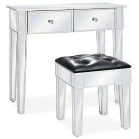 Mirrored Dressing Table with MDF and Glass Stool by vidaXL, Bedroom Dressers - Ref: Foro24-246661, Price: 270,66 €, Discount: %