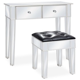 Schminktisch mit Spiegel und Hocker aus MDF und Glas von vidaXL, Schlafzimmerkommoden - Ref: Foro24-246661, Preis: 273,79 €, ...