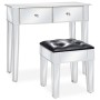 Tocador espejado con taburete de MDF y vidrio de vidaXL, Tocadores para dormitorios - Ref: Foro24-246661, Precio: 273,67 €, D...