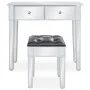 Tocador espejado con taburete de MDF y vidrio de vidaXL, Tocadores para dormitorios - Ref: Foro24-246661, Precio: 270,66 €, D...