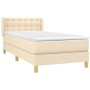 Box spring bed with cream fabric mattress 100x200 cm by , Beds and slatted bases - Ref: Foro24-3130574, Price: 303,46 €, Disc...