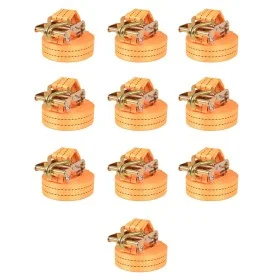 Ratschen-Befestigungsgurte, 10 Stück, 1T, 6 m x 38 mm, Orange von vidaXL, Spanngurte - Ref: Foro24-142661, Preis: 84,01 €, Ra...
