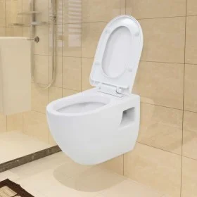 Wandtoilette aus weißer Keramik von vidaXL, Badezimmer - Ref: Foro24-143022, Preis: 144,12 €, Rabatt: %