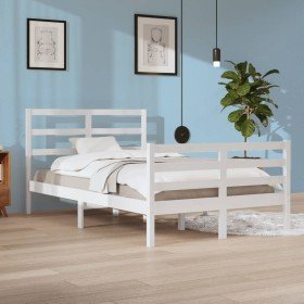Estructura de cama sin colchón madera pino blanco 120x200 cm en Camas y somieres | Comprar online en Foro24