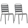 Stackable garden chairs 2 units gray steel by vidaXL, Garden chairs - Ref: Foro24-44257, Price: 117,77 €, Discount: %
