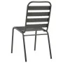 Sillas de jardín apilables 2 unidades acero gris de vidaXL, Sillas de jardín - Ref: Foro24-44257, Precio: 104,83 €, Descuento: %
