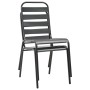 Stackable garden chairs 2 units gray steel by vidaXL, Garden chairs - Ref: Foro24-44257, Price: 117,77 €, Discount: %