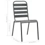 Sillas de jardín apilables 2 unidades acero gris de vidaXL, Sillas de jardín - Ref: Foro24-44257, Precio: 104,83 €, Descuento: %
