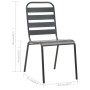 Stackable garden chairs 2 units gray steel by vidaXL, Garden chairs - Ref: Foro24-44257, Price: 117,77 €, Discount: %