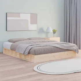 Solid wood bed frame 150x200 cm by , Beds and slatted bases - Ref: Foro24-820671, Price: 94,60 €, Discount: %