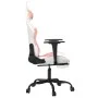 Gaming-Stuhl mit Massagefunktion und Fußstütze aus weißem und rosa Kunstleder. von , Gaming-Stühle - Ref: Foro24-345420, Prei...