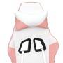 Silla gaming masaje y reposapiés cuero sintético blanco y rosa by , Gaming chairs - Ref: Foro24-345420, Price: 121,51 €, Disc...