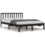 Estructura de cama de madera maciza de pino negra 140x190 cm