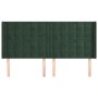 Headboard with dark green velvet ears 163x16x118/128cm by , Headboards and footboards - Ref: Foro24-3120071, Price: 137,92 €,...