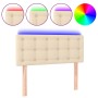 Cream fabric headboard with LED 100x5x78/88 cm by , Headboards and footboards - Ref: Foro24-3122041, Price: 44,13 €, Discount: %