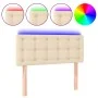 Cream fabric headboard with LED 100x5x78/88 cm by , Headboards and footboards - Ref: Foro24-3122041, Price: 46,78 €, Discount: %