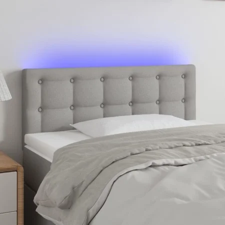 Headboard with LED lights in light gray fabric 80x5x78/88 cm by , Headboards and footboards - Ref: Foro24-3122020, Price: 40,...