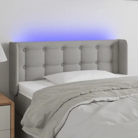 Light gray fabric headboard with LED 83x16x78/88 cm by , Headboards and footboards - Ref: Foro24-3123644, Price: 48,87 €, Dis...