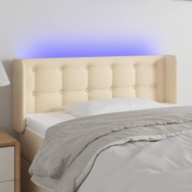 Kopfteil aus cremefarbenem Stoff mit LED 103x16x78/88 cm von , Kopf- und Fußteile - Ref: Foro24-3123665, Preis: 50,97 €, Raba...