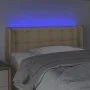 Kopfteil aus cremefarbenem Stoff mit LED 103x16x78/88 cm von , Kopf- und Fußteile - Ref: Foro24-3123665, Preis: 51,96 €, Raba...