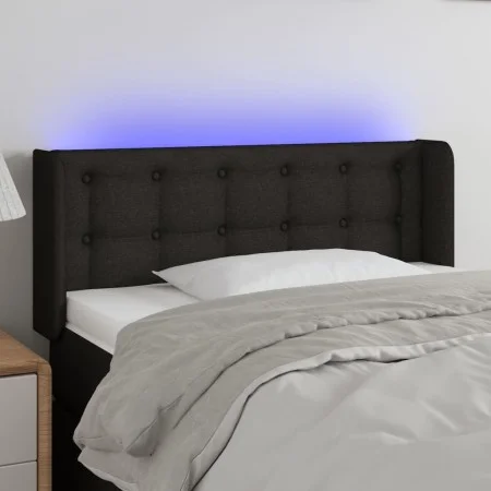 Kopfteil aus schwarzem Stoff mit LED 83x16x78/88 cm von , Kopf- und Fußteile - Ref: Foro24-3123646, Preis: 45,19 €, Rabatt: %