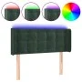 Dark green velvet headboard with LED 103x16x78/88 cm by , Headboards and footboards - Ref: Foro24-3123715, Price: 59,36 €, Di...