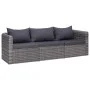 3-piece garden sofa set with gray synthetic rattan cushions by vidaXL, Outdoor sofas - Ref: Foro24-44163, Price: 294,84 €, Di...