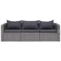 3-piece garden sofa set with gray synthetic rattan cushions by vidaXL, Outdoor sofas - Ref: Foro24-44163, Price: 294,84 €, Di...