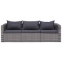 Set aus 3-teiligen Gartensofas und Kissen, synthetisches Rattangrau von vidaXL, Outdoor-Sofas - Ref: Foro24-44163, Preis: 342...