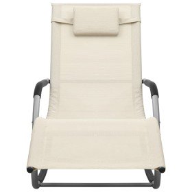 Tumbona de textilene crema y gris