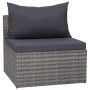 Set de sofás de jardín 3 piezas y cojines ratán sintético gris de vidaXL, Sofás de exterior - Ref: Foro24-44163, Precio: 339,...