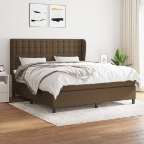 Box spring bed with dark brown fabric mattress 160x200 cm by , Beds and slatted bases - Ref: Foro24-3128296, Price: 572,78 €,...